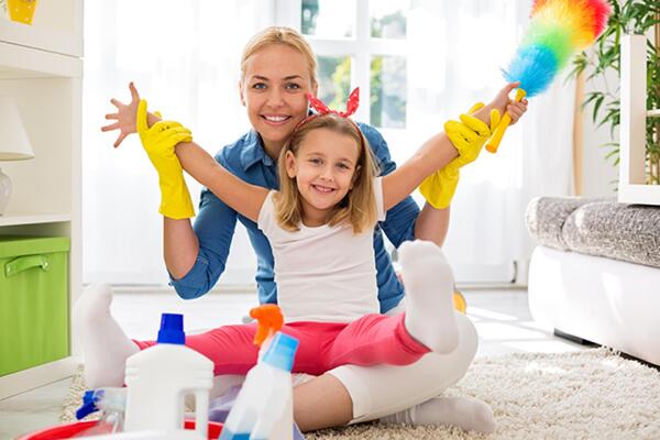 image of 7 tips on how to keep the house clean while the kids are off school